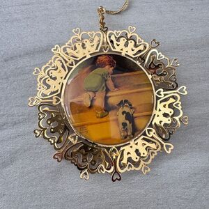 Bessie Pease Gutmann Christmas Ornament Boy and Puppy Climbing Stairs